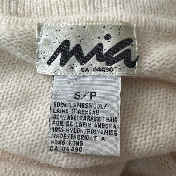 Vintage Angora Lambswool Polo Sweater Preppy Old Money Quiet Luxury Wool 80s 90s - Picture 5 of 7